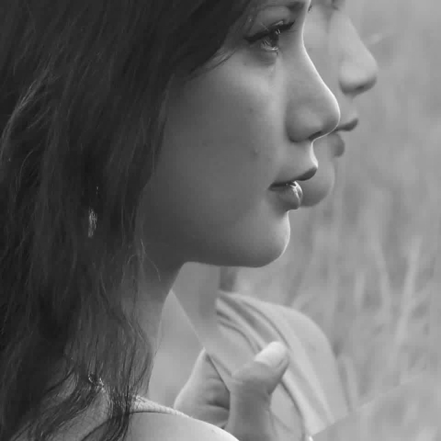 Black and white profile portrait